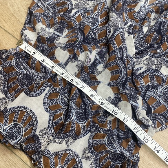 Escada Blue and Brown Patterned Blouse - Picture 12 of 12